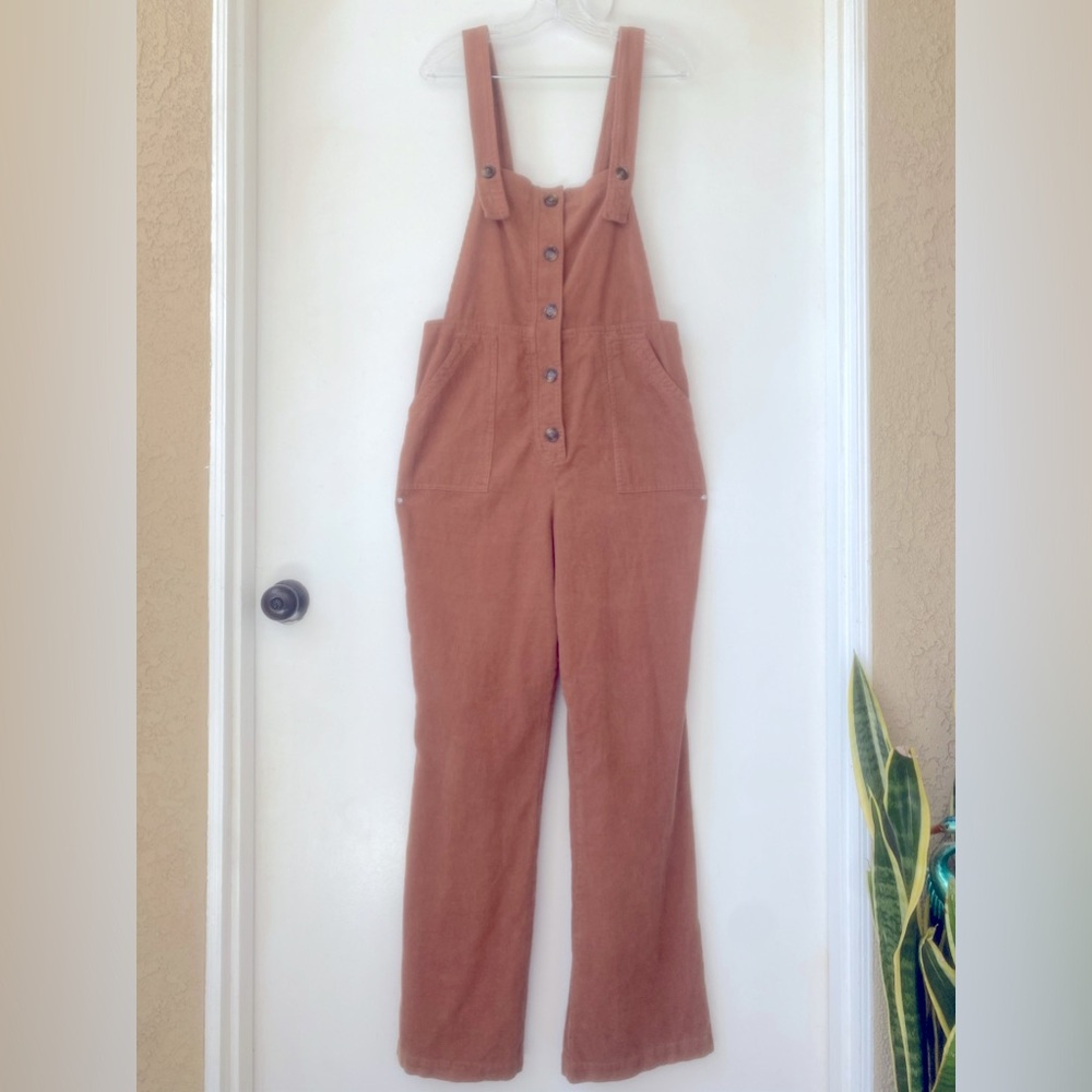 Brown Corduroy Button From Patch Pocket Overalls … - image 1